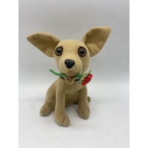 Yo Quiero Taco Bell Chihuahua Dog with Rose Plush Toy Vintage‎